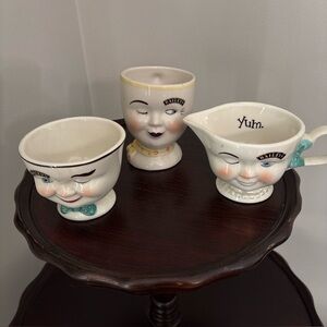 Bailey's Vintage Irish Cream Yum Winking Face Creamer, Sugar Bowl, Mug 1996